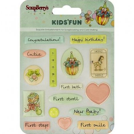Naklejki epoksydowe ScrapBerry's Kids, 17szt